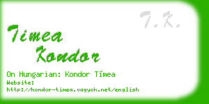 timea kondor business card